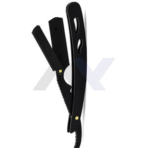 Rasoirs à barbe Swing Lock pour hommes, rasoirs à lame fixe pour le visage, manche en métal, haute qualité, rasoirs manuels classiques à lame droite pour la barbe - Product Image 5