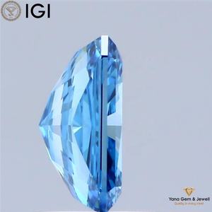 Diamante Cultivado en Laboratorio con Corte Radiante, Color Azul Intenso, Claridad VS1, 1.00 Quilates, con Certificado IGI para Centro de Mesa - Product Image 6