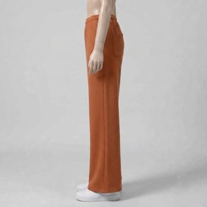 Pantalones de chándal acampanados de cintura alta con cordón para mujer, de forro polar, de pierna ancha, para descanso, yoga, fitness, con logo personalizado - Product Image 3