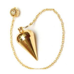 Péndulos de Metal Dorado con Piedras Semipreciosas de Primera Calidad, Péndulos de Metal Dorado en Venta al por Mayor - Product Image 1