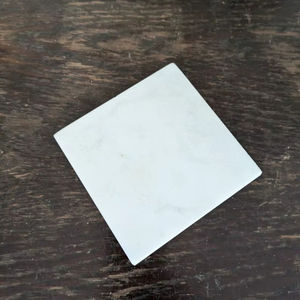 Ensemble de 6 dessous-de-verre carrés en marbre blanc gris marbré, 4 pouces, avec coussinets en feutre, décoration de table - Product Image 1