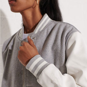 Nouvelle arrivée : veste bomber en laine rembourrée rose pour femme, style varsity, avec rembourrage en coton, imperméable et coupe-vent - Product Image 4