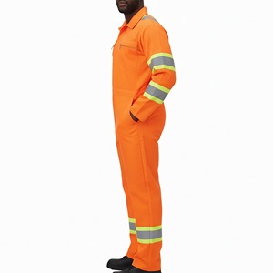 Custom Cotton Industrial Reflective Safety Twill <b>Overall</b> Worker Work Workwear Flame Retardant Coveralls - Product Image 2