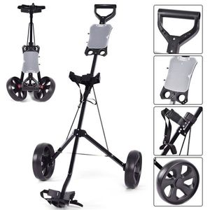 Carrello da Golf Leggero da 6 libbre con Telaio Pieghevole in Acciaio e Ruote con Cuscinetti a Sfera da 9,5 Pollici - Product Image 1