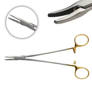 Pinzas Heaney de 9 pulgadas de acero, manuales, con dientes TC, curvadas, juego de instrumentos quirúrgicos de alta calidad para perforaciones de joyería y portaagujas - Product Image 1