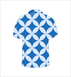 Polo homme bleu à imprimé géométrique circulaire, manches courtes, décontracté, motif personnalisé, vêtement d'été - Product Image 5
