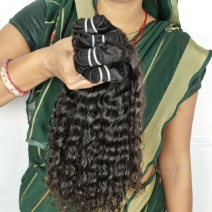 100% Virgin Pure Indian Temple Human Hair <b>Extensions</b> Best Quality Loose Deep Wave <b>Curly</b> Remy Natural Wave Human Hair - Product Image 6