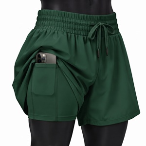 Shorts de course personnalisés 2-en-1 gris avec poche téléphone et cordon de serrage – Vêtements décontractés et de loisirs – Fournisseur et fabricant en gros - Product Image 4
