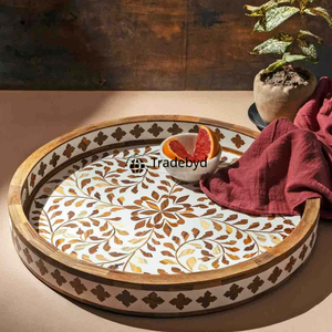 Plateau de luxe en os incrusté, décoration de table basse haut de gamme Tradebyd - Product Image 1