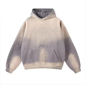 Vente en gros de sweats à capuche d'hiver personnalisés en molleton bouclette vintage, effet vieilli et délavé, nouveau design, délavé à l'acide, écologique - Product Image 1
