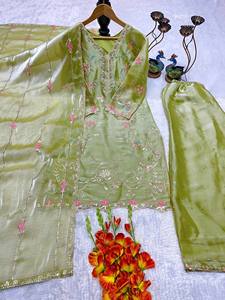 New Designer New Designer Party Wear <b>Top</b> And Plazzo With Fancy Duppata And Embroidery Work - Product Image 4