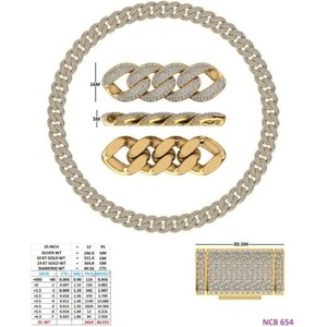 Collier chaîne cubaine 25 pouces plaqué or 14 carats avec diamants de laboratoire taille ronde, style hip-hop pour homme, bijou de déclaration, fabrication artisanale - Product Image 3