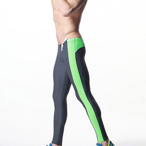 Leggings de yoga taille haute pleine longueur, couleur unie, sans couture, avec bande latérale et cordon de serrage, en Spandex et Nylon - Product Image 4