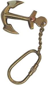 Llavero/Anillo/Gancho con Forma de Ancla Pulida Esculpida en Latón Sólido - Regalo Único - Product Image 3