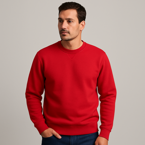 Sweat-shirt à col rond en coton 100% couleur or massif 430GSM à côtes larges, surdimensionné, épaules tombantes, manches longues, streetwear d'hiver pour homme - Product Image 2