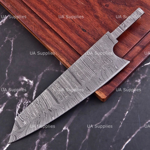 Cuchillo de chef hecho a mano de acero de Damasco con hoja en bruto tipo Drop Point, filo afilado OEM, mango personalizado, 10 pulgadas de longitud total, para cocina DIY - Product Image 6