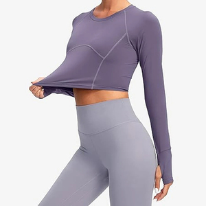 Hauts de yoga personnalisés pour femmes, respirants, séchage rapide, écologiques, grandes tailles, en Spandex/Polyester, pour fitness et entraînement, marque privée - Product Image 6