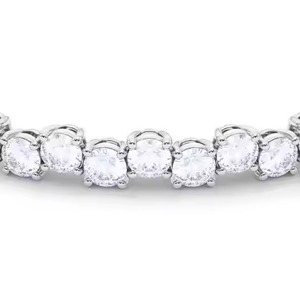 Hearts Shape Diamond Tennis <b>Bracelet</b> Minimalist Gold Stackable <b>Bracelet</b> Romantic Anniversary Gift for Wife for Parties - Product Image 3