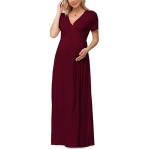 Wholesale Comfortable Maternity <b>Dresses</b> for Pregnant Woman Breastfeeding Stretchable Maternity Maxi Gown Wears <b>Dress</b> Breathable - Product Image 4