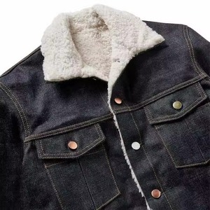 Veste en jean unie pour homme, style vintage délavé, coupe oversize, streetwear, 100% coton, fabricant OEM ODM, 6XL - Product Image 4