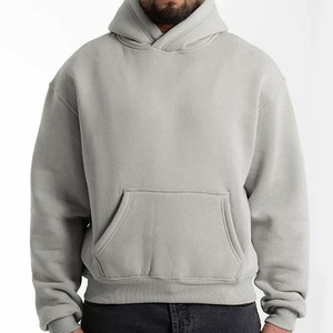 Blank Cotton <b>Box</b> Hoodie 500 Gsm High Quality <b>Drop</b> Shoulder French Terry Solid Regular Fit Breathable Quick Dry Casual Winter - Product Image 1