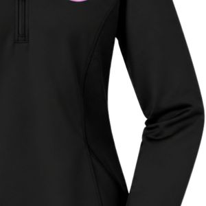 Jack and Jill Women Quarter Zip Pullover <b>Black</b> <b>Long</b> Sleeve Stand Collar Lightweight Performance Casual Sportswear <b>Top</b> - Product Image 6