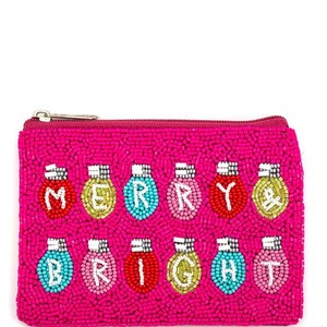 Luxury Seed Beads Coin Pouch Mash Embroidered Canvas Coin Purse Square Promotional Bag Mixed Colors Casual Style - Product Image 6