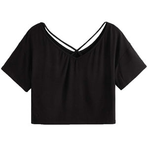 เสื้อครอปท็อปผู้หญิงสไตล์โดดเด่น ราคาถูก เสื้อครอปท็อปผู้หญิงระบายอากาศได้ดี สีพื้นเรียบง่าย คุณภาพสูง - Product Image 2