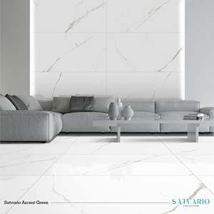 Carreaux de sol en céramique et porcelaine grand format 600x1200 60x120, incassables, blancs, finition Satvario Ascent Glaze, pour salon - Product Image 4