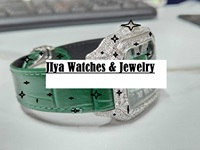 Montre chronographe automatique mécanique en quartz avec diamants Moissanite VVS, mouvement Miyota, analogique, bracelet en cuir, boîtier en acier inoxydable, sport et mode