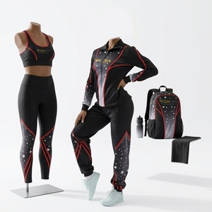 Ensemble de vêtements de cheerleading sur mesure, veste d'échauffement pour majorettes, soutien-gorge, leggings, pantalon, sac à dos - Product Image 4