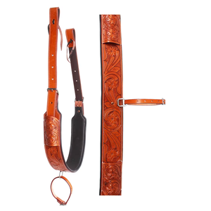 Cinchos de cuero occidental de alta calidad con tejido de cesta y acolchado para silla de montar, duraderos, para equitación profesional. - Product Image 3