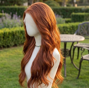 Peluca de Cabello Humano Virgen Natural de Alta Calidad, Color Cobre Ondulado, con Encaje HD Pre-Desplumado, Línea de Cabello Natural - Product Image 5