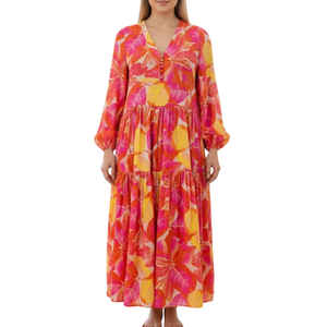 Robe d'été décontractée rose imprimée sans manches longueur genou pour femme, avec bretelles croisées au cou et motifs personnalisés uniques, collection 2025 - Product Image 3