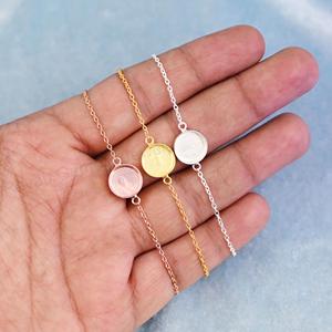 Pulsera de Cadena con Bisel en Blanco de Plata 925 Maciza y Oro de 18k de 10mm, Hecha a Mano de Alta Calidad, para Joyería DIY con Resina y Recuerdos - Product Image 1