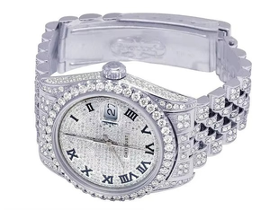 Limited Edition VVS Moissanite Diamond Roman Dial Automatic Japanese Movement Hip Hop <b>Iced</b> <b>Out</b> <b>Watch</b> Luxury Bling Men's Fashion - Product Image 6