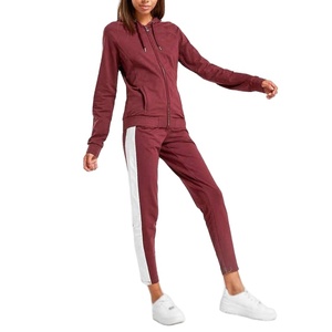 2025 Brand New Arrivals <b>Women</b> Sports Jogging Wear Full Zip Fitted Two-Piece Embroidered Button 100% Cotton <b>Fleece</b> <b>Jogger</b> 2pcs - Product Image 6