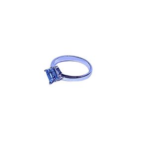 Anillo Clásico de Plata de Ley 925 Chapado en Oro con Topacio Azul para Mujer, Joyería para Bodas - Product Image 1