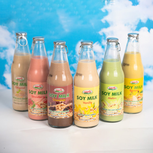 Leche de Soya Sabor Chocolate, Melón, Mango, Fresa, 300ml, en Botella de Vidrio, Precio de Fábrica, Muestra Gratis, OEM, Marca Privada - Product Image 5