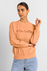 Sudadera de Punto de Primera Calidad para Mujer, Color Naranja, Suave al Tacto, Cuello Redondo, Mangas Largas, para Hacer Ejercicio en el Gimnasio - Product Image 6
