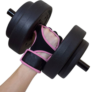 Gants de sport demi-doigts en néoprène noir et rose 2026 avec sangle de poignet réglable unisexe pour fitness, entraînement et musculation - Product Image 5