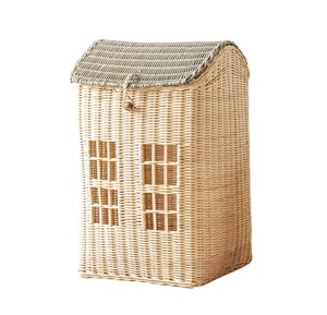 Natural Rattan <b>Storage</b> <b>Basket</b> <b>Rectangle</b> Shape Dust Prevention Eco-Friendly Rustic Style for Laundry <b>Storage</b> - Product Image 1