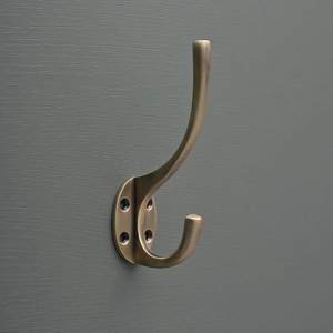 Antique Brass Wall <b>Hooks</b> Rustic Bathroom <b>Towel</b> Holder Durable Multipurpose Hanging Solution For Modern Interiors - Product Image 5