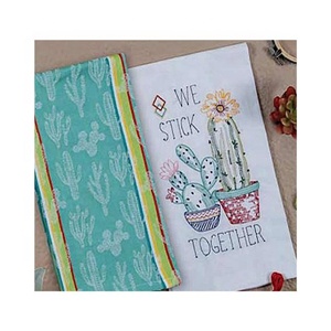 Wholesale Custom Super Absorption Jacquard <b>Waffle</b> Terry We Stick Together Embroidered Cotton Golf Kitchen Flour Sack Tea Towels - Product Image 1