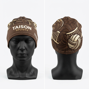 Gorro Deportivo Unisex TAISON SPORTS 100% Lana, Ajustable, Marrón/Beige, Multi-Panels, Impresión Digital/Relieve, Logotipo Grabado, Casual - Product Image 1