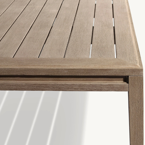 Rectangular Teak <b>Wood</b> Dining <b>Table</b> Modern Style Durable & Weather Resistant for Outdoor Use in Hotels and Villas - Product Image 4