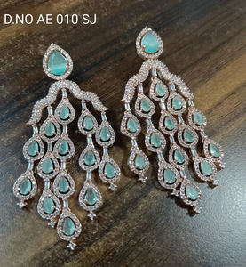 Elegantes Pendientes de Oro Rosa con Perla Natural y Circonitas Brillantes para Boda, Modernos, para Mujer, Maharashtra RCHIE CREATION - Product Image 3