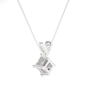 Collier pendentif en or massif avec diamant de culture taille princesse, vente en gros de diamants en moissanite, pendentif en or jaune 14K 18K pour femme - Product Image 3
