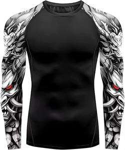 Latest Design Men Rash Guard Fully Customized Top Trending <b>Light</b> Weight Anti Wrinkle Breathable Men Rash Guard - Product Image 4