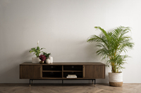 Meuble TV moderne de luxe en bois massif avec étagères ouvertes pour salon, appartement, villa, chambre, hôtel, compatible avec les téléviseurs de 65 pouces et plus